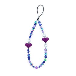 Orehymbe Phone Charm Beaded Phone Lanyard Wrist Strap Colorful Rainbow Jewelry Anti-Lost Cellphone Accessory Chain Bracelet Keychain for Women Girls