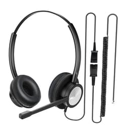 MKJ Cisco Telephone Headset with Microphone Noise Cancelling, Wired Headphone for Call Center Office, Dual Ear Phone Headset with RJ9 Jack for Cisco 7861 7942G 7945G 7960 7961G 7962G 8841 8861 9971