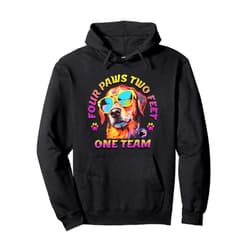 BizzyflyUSA Four Paws Two Feet Team Service Dog Assistance Guide Handler Pullover Hoodie