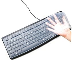 Masino Silicone Keyboard Cover Skin for Logitech K120 & MK120 Ergonomic Desktop USB Wired Keyboard Waterproof Protector Accessories (Transparent)