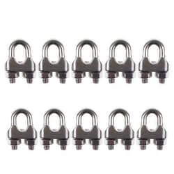 DYWISHKEY Pack of 10, 1/4 Inch M6 Stainless Steel Wire Rope Cable Clip Clamp