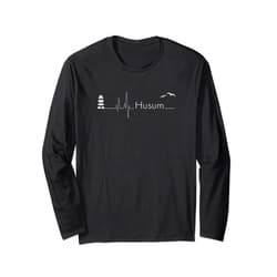 Moin Husumer Ostsee Küste Wattenmeer Föhr Sylt Husum Heartbeat I North Frisia Motif for North German Long Sleeve T-Shirt