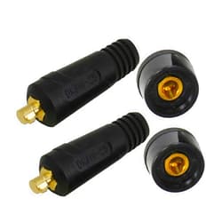 RIVERWELD TIG Welding Cable Panel Connector Plug & Socket Set DKJ10-25 & DKZ10-25 200Amp with Black Color Dinse-Style Quick Fitting 4pcs