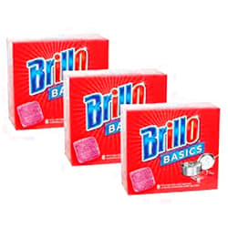 Brillo Basics Steel-wool Soap Pads, 8-ct. Boxes - Pack of 3