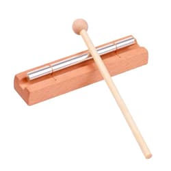 Solando Solo Hand Chime, Silver Musically Tuned for Meditation, Yoga and Mindfulness, Bell Percussion Instrument For Teachers and Classrooms