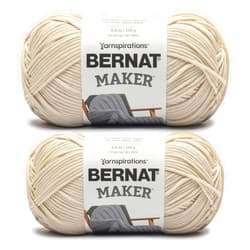 Bernat Maker Cream Yarn - 2 Pack of 250g/8.8oz - 72% Cotton 28% Nylon - #5 Bulky - 290m/317Yards - for Knitting, Crochet and Amigurumi