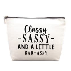 Lcoanriut Funny Birthday Gifts for Her & Him - Sarcastic Gifts for Friends, Farewell & Christmas - Classy, Sassy & Badassy Cosmetic Bag