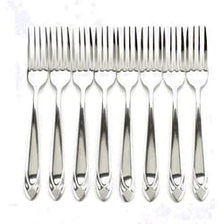 Z ZICOME Stainless Steel Forks Heavy Duty Flatware Forks Set, Diamond Pattern, 8 Pcs