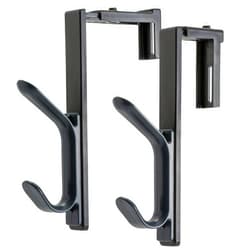 Officemate Double Coat Hooks for Cubicle Panels, Adjustable, Comes in 2 Pack (22009) Black