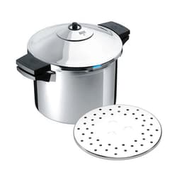 Kuhn Rikon DUROMATIC® Pressure Cooker 8.75” 6.3 qt family of 4 with side handles to save space