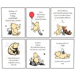 Buffay Winnie Wall Art, the Pooh Classic Poster, Baby Nursery Decor, Kids Wall Art, Boys Girls Bedroom Decor, A. A. Milne Quote Art Print, Unframed Set of 6 (8