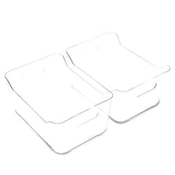 BINO | Plastic Storage Bins, Large - 2 Pack, Clear | THE SOHO COLLECTION | Pantry Organizers and Storage Containers Fridge Organizer Bins Kitchen Cabinet Organizer Medicine Cabinet Organizer Bin
