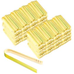 Chengu 240 Pcs Mini Bamboo Tongs Disposable Small Wooden Toaster Tongs Charcuterie Serving Party Cooking Utensils for Catering Buffet Appetizer Wedding Party Supplies(4.7 Inch)