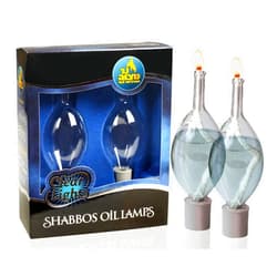 Ner Mitzvah Glass Paraffin Shabbat Candle Holder Cup and Wick – Tear Drop Shape, 2 Pack – Pretty and Elegant Design – Fits Standard Candlesticks - for Paraffin Lamp Oil - No Mess Refill - Ner Mitzvah