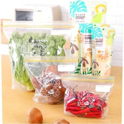 RJfashion Food Sealing Bag [70 Piece Set] Refrigerator Fresh-Keeping Bag Vegetable Storage Bag Double Reinforced self Sealing Bag Thickened Large, Medium and Small