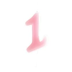 Dekora Original Birthday Candles Numbers in Pink - Candle 1 Birthday Girl - Birthday Candle 1 Year