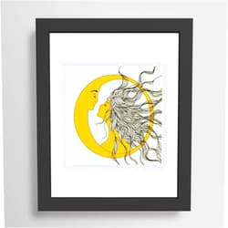 Society6 Sun And Moon by Nadja Framed Art Print (Modern Black - X-Small 8 x 10-10x12)