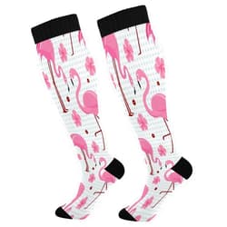 Kigai Christmas Gnomes Compression Socks Women Men Knee High Stockings for Sports,Running,Travel 1Pair