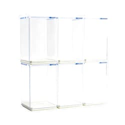 WMM 6 PCS Display Boxes Clear Acrylic Figures Display Case Stackable Blind Box for Collectibles-Figures, Fully Assembled Dustproof Storage Organizer Box for Lego Collectibles Action Figures Pop Mart