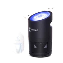 OWLTRA IMT-L70 Indoor Electric Insect Trap, Catcher & Killer Lamp for Fruit Flies, Mosquitos, Moths, Gnats, and More with UV Light Attraction and Fan Suction, Black