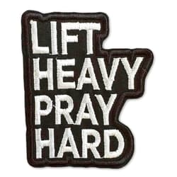 VIBLYSTIC Lift Heavy Pray Hard Patch, Funny Inspirational Christian Religious Quote Iron On Embroidered Patches for Caps, Bags, Backpacks, Jackets, Uniform Weightlifting Gym Patch Gifts for Her Him 3 Inches