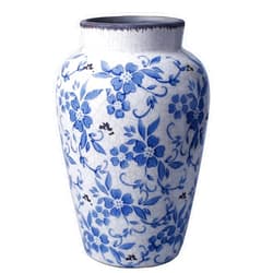 XMZXKJ Vintage Blue and White Vase Porcelain Flower Vase Ceramic for Home Decor Rustic 9.7