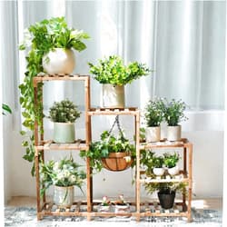 Amoowis Plant Stand Indoor, Plant Shelf, Corner Plant Stands for Indoor Plants Multiple, Flower Stand Plant Rack Shelves for Indoors, Outdoor, Garden, Patio Yard, Living Room, Balcony - 7 Flowerpots