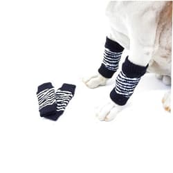 ROZKITCH Pet Dog Elbow Protector Dog Elbow Sleeve, 2PCS Front Leg and 2PCS Back Leg Brace, Dog Elbow Wrap, Dog Leg Warmer Wrap Protector, Pet Elastic Knitted Breathable Protective Socks Black L