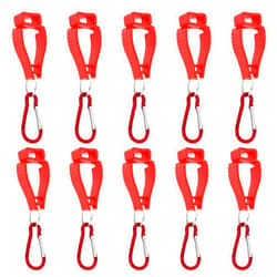 JYXindzkj RICHARDJOV 10 PCS Glove Grabber Clip Holder Work Safety Clip Glove Keeper Glove Clamp Grabber Catcher for Belt Loop Guard Labor Worker Glasses Helmets (10 pcs Red)