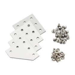 PZRT 2020 Series L Shape Joint Plate Bracket Kit,4pcs Joint Plate,20pcs M5 T-Slot Nuts, 20pcs M5x8mm Hex Socket Cap Screw,for Standard 6mm Slot Aluminum Profile