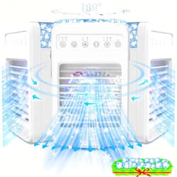 Beautyfan Portable Air Conditioners, 180°Oscillation Mini Air Conditioners, 4 Wind Speed Portable AC, Built-in Ambient Lighti AC Unit, Large Water Tank Air Cooler for Room/Kitchen/Office/Desk[2024 UPGRADED]