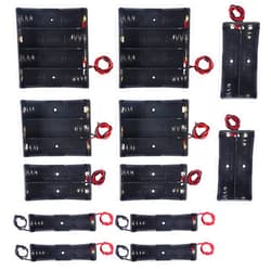 DORHEA 12PCS 18650 Battery Holder Bundle with Wire 18650 Battery Holder Case 3.7V, 1/2/3/4 x 3.7V Series DIY Battery Storage Boxes, 1/2/3/4 Slots Black Plastic Batteries Case for 18650 Battery