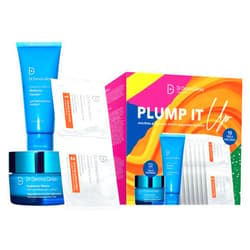 Dr Dennis Gross Plump It Up Kit: 3 Piece Dry Skin Essentials Set: Includes Hyaluronic Marine Moisture Cushion, Universal Daily Peel 10 App, Hyaluronic Marine Meltaway Cleanser