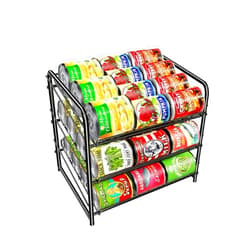 Simple Trending Can Rack Organizer, Stackable Can Storage Dispenser Holds up to 36 Cans for Kitchen Cabinet or Pantry, Black