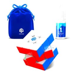 GAN14 Maglev Pro Frosted Coated with GAN Speed Cube Lube, Magnetic Speed Cube Pro Level Anti-POP Stable Locking 3x3 Magnets Magic Cube Puzzle Toys for Kids Adults and Cube Lube 10ml & Storage Bag