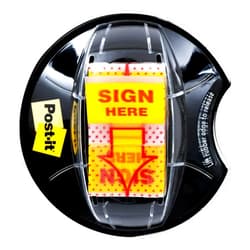 Post-it Flags, Sign Here, 200/High Volume Desk Grip Dispenser, 1 in Wide, Yellow (680-HVSH)