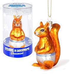 Accoutrements Mcphee Archie Accoutrements Ornament Squirrel in Underpants Glass Standard for Christmas