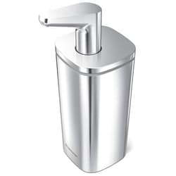 simplehuman 10 oz. Pulse Pump, Liquid Soap Dispenser, Drip Free Hand Soap Pump, Brushed Stainless Steel