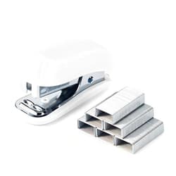 EZWORK Deli Stapler, 20-50 Sheets Capacity with Staples and Staple Remover Set, Desk Stapler Office Staplers (White, 20 Sheet)