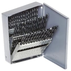 Chicago-Latrobe Chicago Latrobe 57716 150 Series High-Speed Steel Jobber Length Drill Bit Set with Metal Case, Black Oxide Finish, 118 Degree Conventional Point, Wire Size, 60-piece, #60 - #1