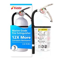 Kidde Mariner 210 Marine Fire Extinguisher for Boats, 2-A:10-B:C, 6.8 Lbs., Coast Guard Approved, Strap Bracket & Hose (Included), White