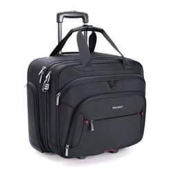 BAGSMART Rolling Laptop Bag, Briefcase with Wheels Fits 17.3 Inch Laptop, Overnight Rolling Bag with TSA Lock, Computer Bag for Travel/Men/Women, Black