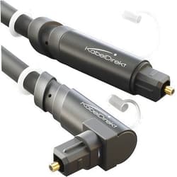 KabelDirekt TOSLINK Cable, 90° Angled with 0% Signal Loss – 10ft – Fiber Optic Cable for soundbars (TOSLINK to TOSLINK, Optical Audio Cable, Digital S/PDIF, stereos/amplifiers/amps, Xbox One/PS4) – CableDirect