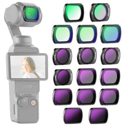 NEEWER 16 Pack Filter Set for Pocket 3, ND8 ND16 ND32 ND64 ND128 ND256 ND1000 ND8/PL ND16/PL ND32/PL ND64/PL Black Diffusion 1/4 1/8 UV Light Pollution CPL Compatible with DJI Osmo Pocket 3, FL-B06