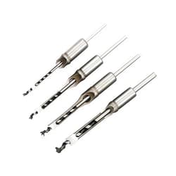 CREAP 4PCS HSS Twist Drill Bits Square Auger Mortising Chisel Drill Set Square Hole Woodworking Drill Tools Kit Set Extended Saw