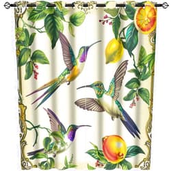 TIKRBMLB Vintage Floral Hummingbird Blackout Curtains for Bedroom/Living Room, Rustic Lemon Tree Spring Bird Grommet Curtains Thermal Insulated Window Drapes, 2 Panels, Each 21W x 54L
