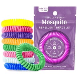 SoulSation 25 Pack Mosquito Repellent Bracelets, DEET-Free for Kids & Adults, Individually Wrapped Bands