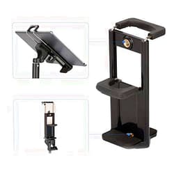 Runshuangyu 4-10 inch Phone and Tablet Tripod Mount, with 1/4 inch Screw Thread, for iPhone X 8 7 6 iPad Samsung Galaxy Tablet Selfie Stick Smartphone, Adjustable Bracket Holder