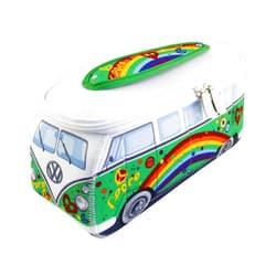 BRISA VW Collection - Volkswagen Neoprene Universal Makeup Cosmetics Toiletry Travel Pharmacy Bag in T1 Bus Design (Peace/Green) (Small (9.1 x 4.3 x 3.1 inches))