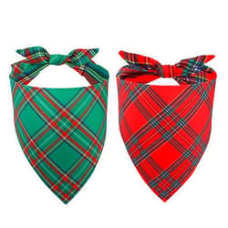 Goherii Christmas Dog Bandanas 2 Pack, Holiday Dog Bandanas for Small Medium Large Dogs, Adjustable Winter Puppy Scarf Costumes, Soft & Lightweight Triangle Bibs, Christmas Costumes for Puppy Pets